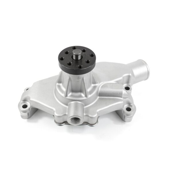 TSP Mechanical Water Pump; Aluminum; Satin; Chevrolet Small Block Short Neck