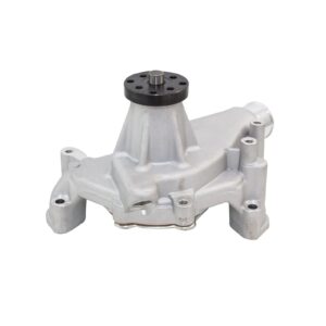 TSP Mechanical Water Pump; Aluminum; Satin; Chevrolet Small Block Long Neck