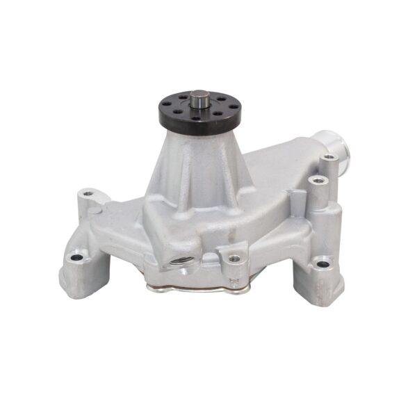 TSP Mechanical Water Pump; Aluminum; Satin; Chevrolet Small Block Long Neck