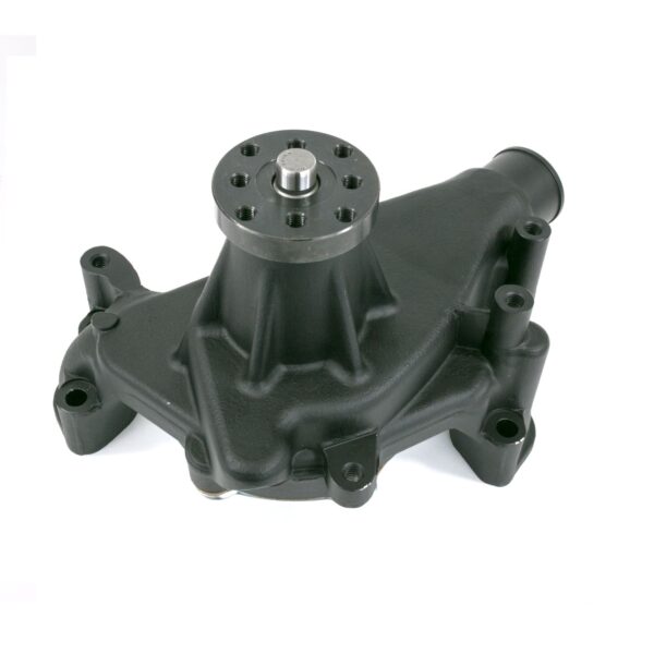 TSP Mechanical Water Pump; Aluminum; Black; Chevrolet Small Block Long Neck
