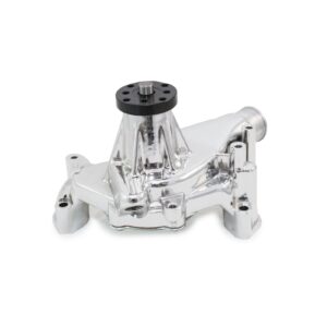 TSP Mechanical Water Pump; Aluminum; Chrome; Chevrolet Small Block Long Neck