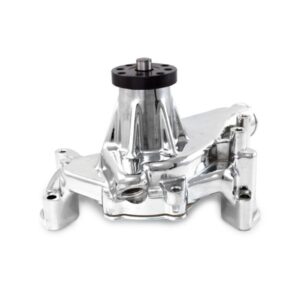 TSP Mechanical Water Pump; Aluminum; Chrome; Chevrolet SB Long Neck; Reverse