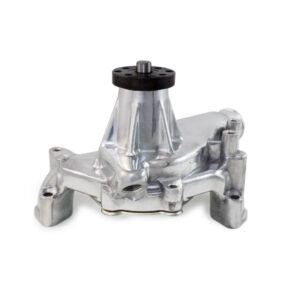 TSP Mechanical Water Pump; Aluminum; Polished; Chevrolet SB Long Neck; Reverse