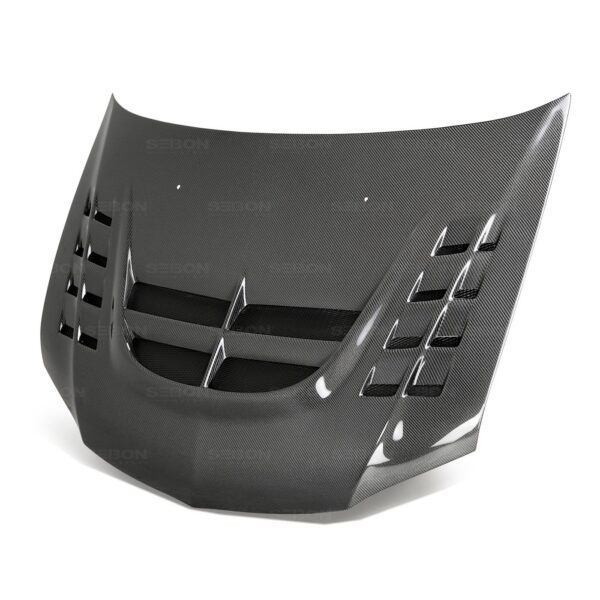 Seibon Carbon, HD0305MITEVO8-CWII, CWII-style carbon fiber hood for 2003-2006 Mitsubishi Lancer EVO