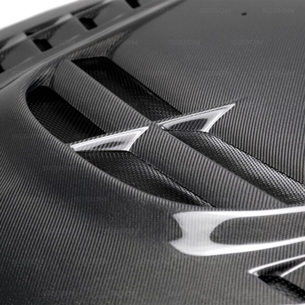 Seibon Carbon, HD0305MITEVO8-CWII, CWII-style carbon fiber hood for 2003-2006 Mitsubishi Lancer EVO