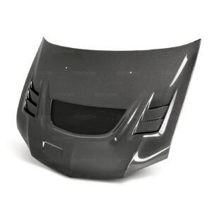 Seibon Carbon, HD0305MITEVO8-CW, CW-style carbon fiber hood for 2003-2006 Mitsubishi Lancer EVO