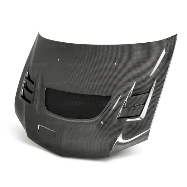 Seibon Carbon, HD0305MITEVO8-CW, CW-style carbon fiber hood for 2003-2006 Mitsubishi Lancer EVO