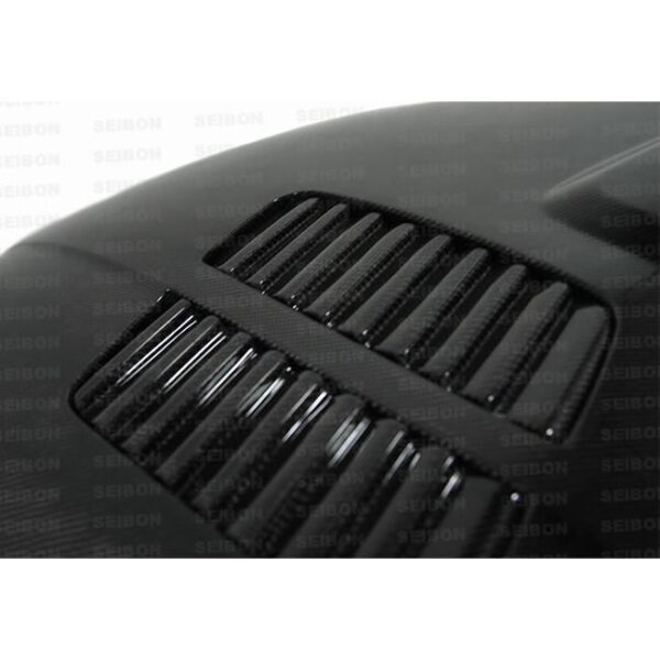 Seibon Carbon, HD0708BMWE922D-GTR, GTR-style carbon fiber hood for 2007-2010 BMW E92 2DR, pre LCI (Louvers are cosmetic - they do NOT vent air)