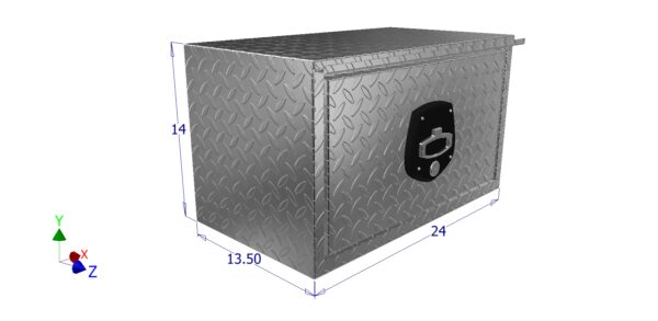 GXTX - HD141424 - 13.5inch x 14inch x 24inch Single Drawer Under Body, .100 thick diamond