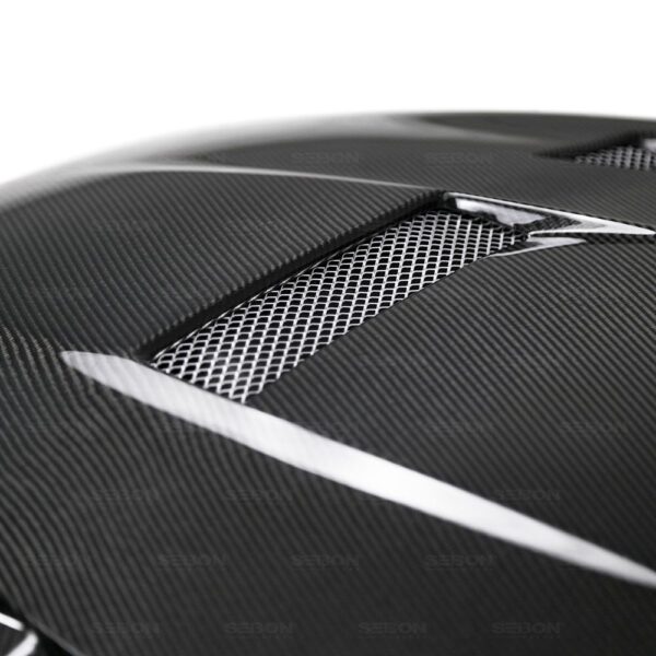 Seibon Carbon, HD16FDFO-TV, TV-style carbon fiber hood for 2015-2018 Ford Focus
