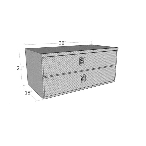 GXTX - HD2130 - 18inch x 21inch x 30inchL HD Under Body, .100 thick diamond, w/ Top Drawer & Bottom Door
