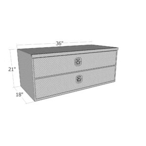 GXTX - HD2136-BT - 18inch x 21inch x 36inchL HD Under Body, .100 thick diamond, w/ Top Drawer & Bottom Door; Black Texture Coated