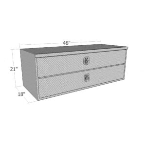 GXTX - HD2148 - 18inch x 21inch x 48inchL HD Under Body, .100 thick diamond, w/ Top Drawer & Bottom Door