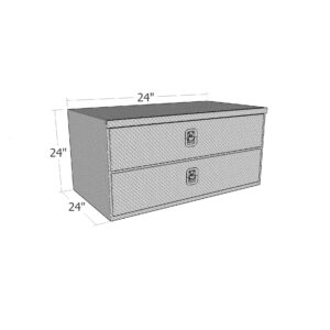 GXTX - HDD24 - 24inch x 24inch x 24inchL HD Underbody w/ Top & Bottom Drawers, .100 thick diamond