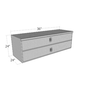 GXTX - HDD36 - 24inch x 24inch x 36inchL HD Underbody w/ Top & Bottom Drawers, .100 thick diamond