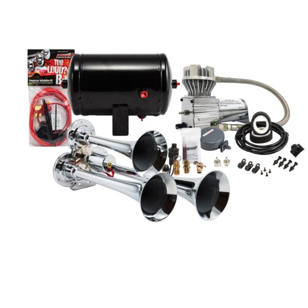 Kleinn Air Horns - HK3 - Chrm. Triple Air Horn Kit