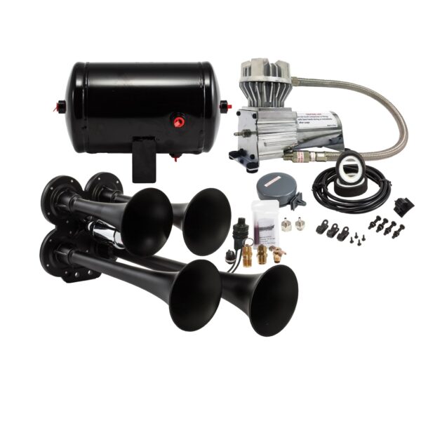 Kleinn Air Horns - HK4-1 - Black Quad Air Horn Kit