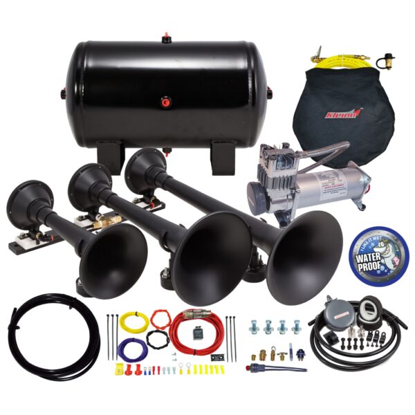 Kleinn Air Horns - HK9 - Black Triple Train Horn