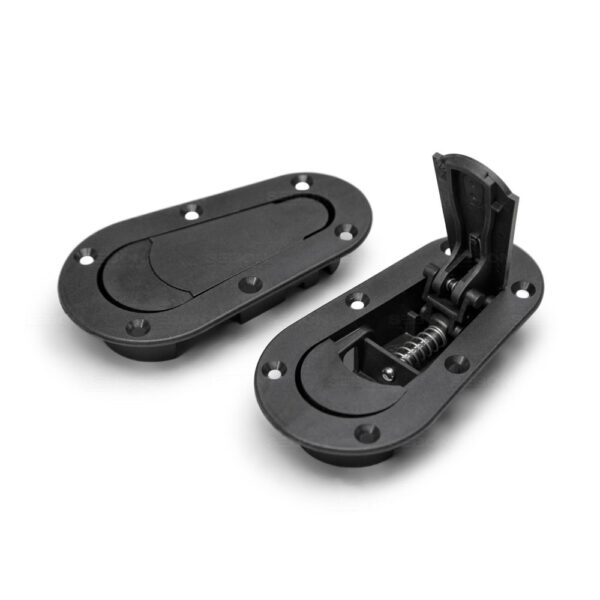 Seibon Carbon, HOODPINS-120-7000, AeroCatch Plus Flush Hood Latch and Pin Kit - Black - no lock - Seibon Edition