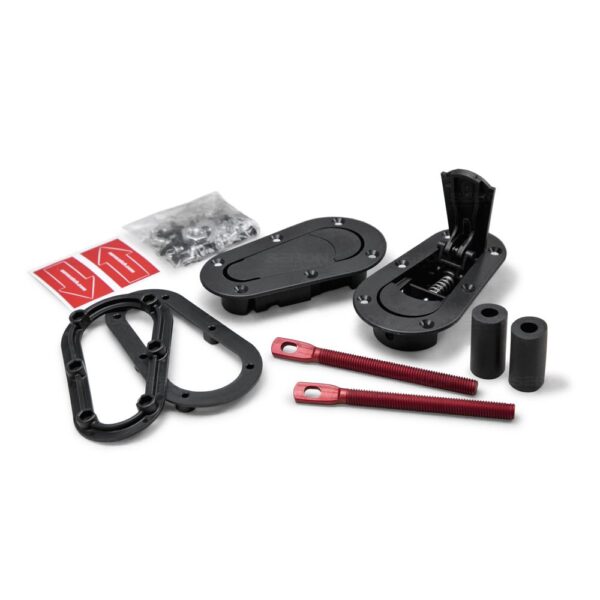 Seibon Carbon, HOODPINS-120-7000, AeroCatch Plus Flush Hood Latch and Pin Kit - Black - no lock - Seibon Edition