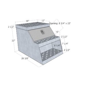 GXTX - HSB18 - 18inch x 24inch x 28inch HD Step Box .125 thick body, .100 thick door, .080 thick steps