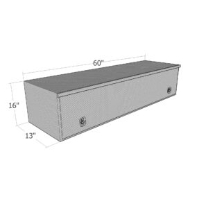 GXTX - HTB60-BT - 13inch x 16inch x 60inchL HD Top Sider, .100 thick diamond, w/ flip up door, Black Texture Coated