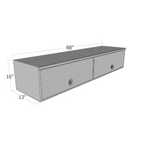 GXTX - HTB88 - 13inch x 16inch x 88inchL HD Top Sider, .100 thick diamond, w/ flip up doors