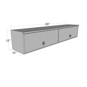 GXTX - HTB88C-BT - 16inch x 18inch x 88inchL High Cap. HD Top Sider, .100 thick diamond, w/ flip up doors, Black Texture Coated
