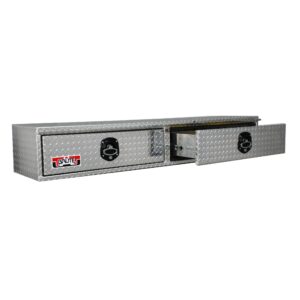 GXTX - HTD72-BT - 16inch x 12inch x 72inchL Stake Bed Top Sider w/ 2 drawers; Black Texture Coated