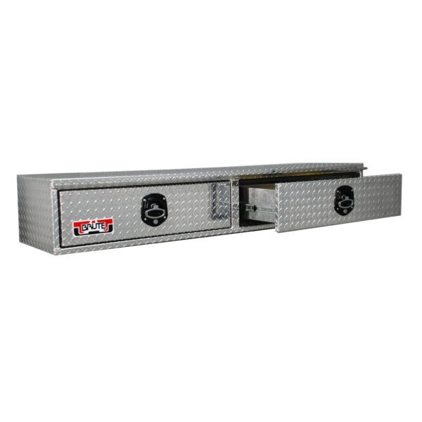 GXTX - HTD72-BT - 16inch x 12inch x 72inchL Stake Bed Top Sider w/ 2 drawers; Black Texture Coated
