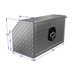 GXTX - HUB141224A-BT - 12inch x 14inch x 24inchL HD Under Body, .100 thick diamond, drop down door, Black Texture Coated