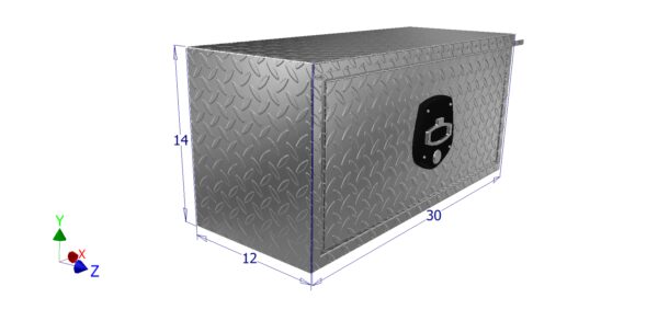 GXTX - HUB141230 - 12inch x 14inch x 30inchL HD Under Body, .100 thick diamond, drop down door