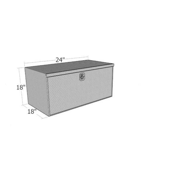 GXTX - HUB1824-BT - 18inch x 18inch x 24inchL HD Under Body, .100 thick diamond, drop down door, Black Texture Coated
