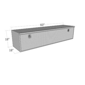 GXTX - HUB1860-BT - 18inch x 18inch x 60inchL HD Under Body, .100 thick diamond, drop down door, Black Texture Coated