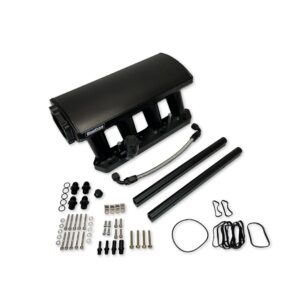 HEMI KIT - INTAKE MANIFOLD AND FUEL RAIL - GEN III HEMI 837252 EQUIVALENT - 92MM BORE - ALUMINUM - BLACK ANODIZED