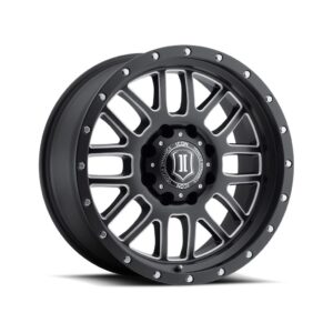 ICON ALLOYS ALPHA SAT BLK MILL WIN - 20 X 9 / 8 X 6.5 / 19MM / 5.75" BS