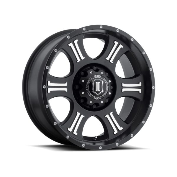 ICON ALLOYS SHIELD SAT BLK MACH - 20 X 9 / 8 X 180 / 12MM / 5.5" BS