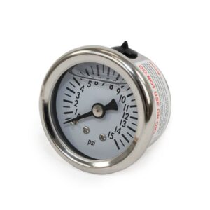 TSP Fuel Pressure Gauge; Liquid Filled 0-15 PSI