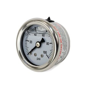 TSP Fuel Pressure Gauge; Liquid Filled 0-100 PSI