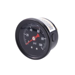 Fuel Pressure Gauge; Black; Liquid Filled 0-100 PSI