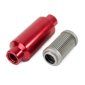 TSP Fuel Filter with 40 Micron Stainless Steel Element; Red