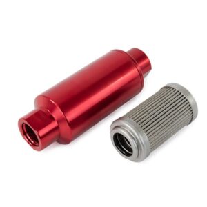 TSP Fuel Filter with 100 Micron Stainless Steel Element; Red