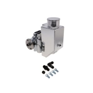 GM Type II Style Chrome Power Steering Pump with 18 oz Fabricated Aluminum Reservoir and Pulley Hub