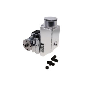 GM Type II Style Chrome Power Steering Pump with 14 oz Fabricated Aluminum Reservoir and Pulley Hub