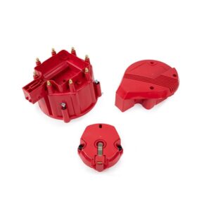 TSP HEI Distributor Super Cap and Rotor Kit; 8 Cylinder Male; Red