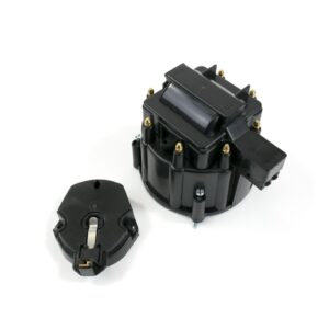 TSP HEI Distributor Standard Cap and Rotor Kit; 8 Cylinder Male; Black