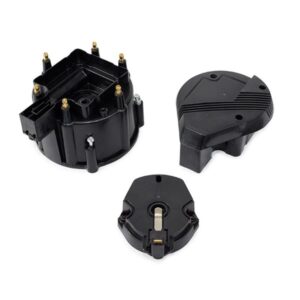 TSP HEI Distributor Super Cap and Rotor Kit; 6 Cylinder Male; Black