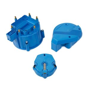TSP HEI Distributor Super Cap and Rotor Kit; 6 Cylinder Male; Blue