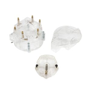 TSP HEI Distributor Super Cap and Rotor Kit; 6 Cylinder Male; Clear