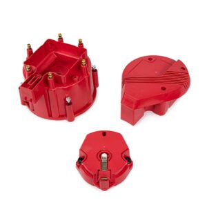 TSP HEI Distributor Super Cap and Rotor Kit; 6 Cylinder Male; Red